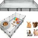 DZWLKJ Guinea Pig Cage Liner Tarp Bottom Waterproof and Washable Base Also for Rabbits, Bunny, Chinchesillas, Hedgehog, Ferrets and Other Small Animals(24x48 inches)