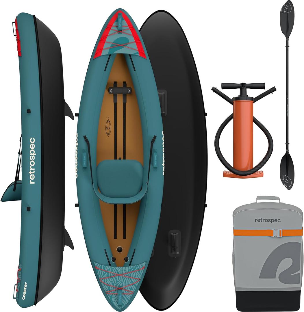 Retrospec Coaster Single & Tandem Inflatable Kayak (Aegean Tide)