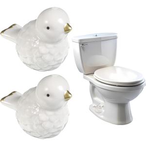 2 Pack Toilet Bolt Covers Decorative Toilet Screw Cover Caps, Duck Cute Toilet Screw Cover Caps to Hide Rusty Bolts, Ceramic Toilet Bolt Caps, Easy Installation Universal Fit for Bottom of Toilets