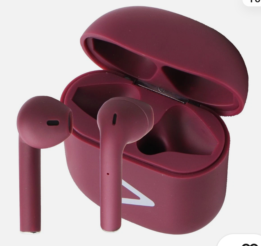 Acoustix AudioBuds+ True Wireless Bluetooth Earbuds with Charge Case - Burgundy