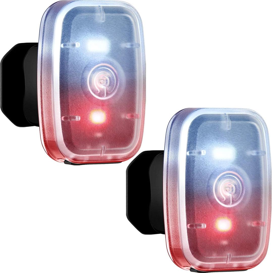 Mudder Running Lights for Runners Rechargeable LED Safety Lamps USB Rechargeable Clip on Strobe Bicycle Tail Lamps with 5 Modes Flashing Bike Lights for Night Riding Walking Hiking Pet Dog