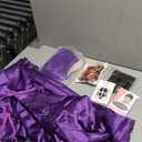 Halloween Costumes for Women, Purple Cape, Anime Cosplay Hooded Cloak, Purple Anime Wig, Womens Costumes Props Set Size S,M