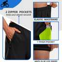 Bikewa Men's Mountain Bike Shorts 3D Padded Loose-fit Riding Biking Cycling Bicycle Biker Shorts for Men Zipper Pockets L
