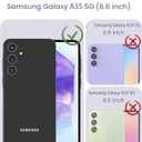 for Samsung Galaxy A35 5G Case+Tempered Glass Screen Protector,Military Grade Protective Slim Soft TPU & Hard PC,Girls Women Crystal Clear Flower Pattern Case Cover for A35 5G-Purple Butterfly