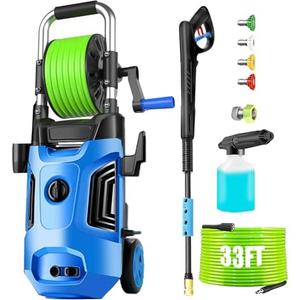 Commowner Electric Pressure Washer 4800 PSI 4.0 GPM Power Washers Electric Powered with with 33ft Pressure Hose, 4 Nozzle and Foam Cannon, Powerwashers for Home, Cars, Patio, Blue