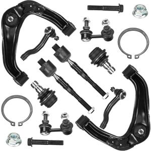 Front Upper Control Arms w/Ball Jointfor Nissan Frontier 05-19, Pathfinder 05-12, Xterra 05-15, Sway Bars + Tie Rods, Suspension Kit K621245 K621246 K80647 K80470 K80471 10PCS