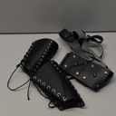 AZORA Leather Gauntlet Wristband Medieval Bracers Wrist Band Buckle Wide Bracer Arm Armor Cuff, 2 Pcs