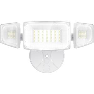 iMaihom 60W Flood Lights Outdoor, 6000LM Super Bright Security Lights Outdoor, IP65 Waterproof Floodlight with 3 Adjustable Heads, 6500K Daylight White Flood Lighting for Yard Garage Patio (White)