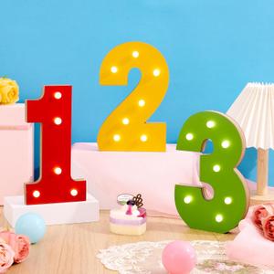 8.07 Inch Wooden 123 Light Up Letter Back to School Decorations