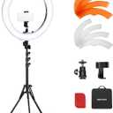NEEWER 55W 18"/45cm Ring Light Kit [New Version], 5600K Dimmable LED Ringlight Tripod Stand Phone Holder for iPhone Selfie Makeup Lash Tattoo Studio Photo Video Recording Photography Lighting, RL-18