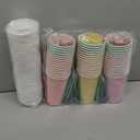 URATOT 60 Pieces 9 Ounce Disposable Paper Cups Pastel Rainbow Party Cups Drinking Cups for Party, DIY and Holiday, 6 Colors
