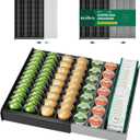 EsLuker.ly K Cup Coffee Pod Holder Organizer, Plastic Coffee Tea Drawer Insert for Counter, Expandable Storage Tray Compatible with Nespresso Vertuo Capsules, Customizable for Various Pod Sizes
