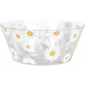 Fresh Daisy Plastic Serving Bowl - (10" x 10") 1 Piece - Perfect Serveware for Seasonal Gatherings and Everyday Use