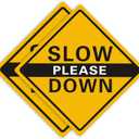 Please Slow Down Sign. 12 x 12 Inches Reflective Aluminum Sign, Waterproof, Weatherproof, Scratch and UV Resistant. Easy to Mount Indoor or Outdoor use (B)