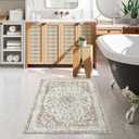 Lahome Oriental Throw Rug,3x5 Kitchen Rugs Non-Slip Washable,Ultra-Thin Boho Entryway Rug Indoor Entrance,Traditional Vintage Bathroom Rugs and Mats Soft for Bedroom Living Room Helena,Terracotta
