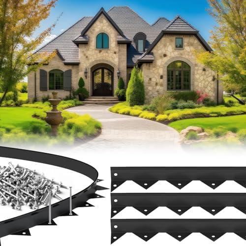 Pushglossy 5 Pcs Total 16.5 ft Metal Paver Edging for Paver Projects 39.4" L x 1.2" H Black Bendable Metal Strips Yard Landscape Lawn Edging Border Pathway Divider for Lawn, Garden, Yard
