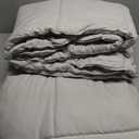 EASELAND Oversized King Down Alternative Comforter - Quilted Duvet Insert for All Seasons, Soft Lightweight with Corner Tabs, Summer Winter Warm Bedding, Light Grey 98x116 Inches