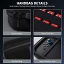 GLDRAM Case for Nintendo Switch 2 (2025), Portable Travel Carrying Storage Bag with Concave & Convex Groove Design, Dockable Hardshell Heavy-Duty Protective Cover with Screen Protector & 8 Thumb Grips (Black)