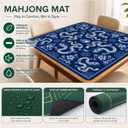 3 x Blue Chinese Dragon Mahjong Mat 31.5"x31.5", Traditional Oriental Chinoiserie Non-Slip Mahjong Mat Accessories for Dominoes Poker Card Board and Tile Games Gifts