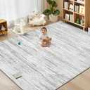 Area Rug 8x10 Living Room Rugs: Washable Modern Rug Large Non-Slip Soft Rugs Stain Resistant Printed Rug Indoor Carpet for Bedroom Kitchen Dining Room Nursery Playroom Home(Grey, 8'x10')