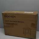 Shower Bench for Inside Shower - White HDPE Shower Stool Waterproof - Spa Bathroom Seat Chair with Handle, Storage Shelf, Adjustable Feet - Indoor/Outdoor, Weather Resistant (Medium 16x12.5x17 Inch)