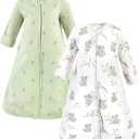 Hudson Baby Unisex Baby Cotton Long-Sleeve Wearable Sleeping Bag, Sack, Blanket (White, S)