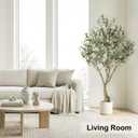 LYERSE Olive Tree 6ft with Sturdy White Planter, Artificial Olive Tree