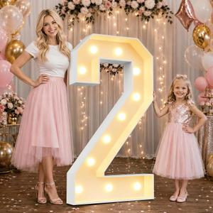 Large 4FT Marquee Light Up Numbers 2 for Party Decorations