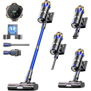 Cordless Vacuum Cleaner, Upgraded 650W 55KPA 70Mins Cordless Stick Vacuum Cleaner with Self-Standing and Touch Screen, Anti-tangle Wireless Vacumm, Vacuum Cleaners for Home/Pet Hair/Carpets/Floors