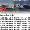 Right Passenger Side Mirror Glass Compatible With 2019 2020 2021 2022 2023 2024 2025Chevy Silverado 1500 GMC Sierra 1500 With backing plate Heated (with a tool) Replace# GM1325159 84309709