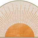 Mingnei Boho Sun Linen Doormat Door Mat for Home Kitchen Entrance, Orange Bohemian Sun Door Mat, Bohemian Sunburst Sunshine Mats for House Front Outdoor Outside Entryway Rug 17x30 Welcome Mat