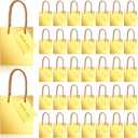 Nuanchu 50 Pcs Mini Gift Bags Bulk, 4 x 2.75 x 4.5 Inch Paper Bags with Gift Tags, Extra Small Metallic Paper Totes with Handles for Birthday Weddings Baby Showers Party Favors(Gold)