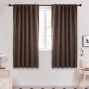 Deconovo Back Tab and Rod Pocket Blackout Curtains, Thermal Insulated Window Curtain Set - Blackout Panels for Bedroom, 52x63 Inch, Brown, 2 Panels