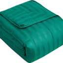 Weighted Blanket for Adults (25 lbs, 60" x 80", Glossy green Stripes) Heavy Blanket for Sleeping Perfect for 240-260 lbs, Queen Size Breathable Blanket with Premium Glass Bead, Machine Washable