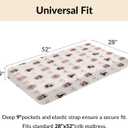 Pink Halloween Cat Witch Baby Crib Sheets for Girls Cute Black Halloween Cat Bows Baby Sheet Spooky Western Cowgirl Fitted Crib Mattress Cover Standard Toddler Mattress 52''x28'' (One size)