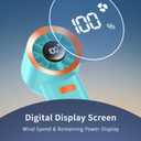 boraynarce Portable Handheld Turbo Fan, High Speed(1-100) Adjustable Desktop Mini, 4000mAh Battery Rechargeable with Digital Display,Personal for Travel/Camping/Outdoor/Home/Office. (Cyan)