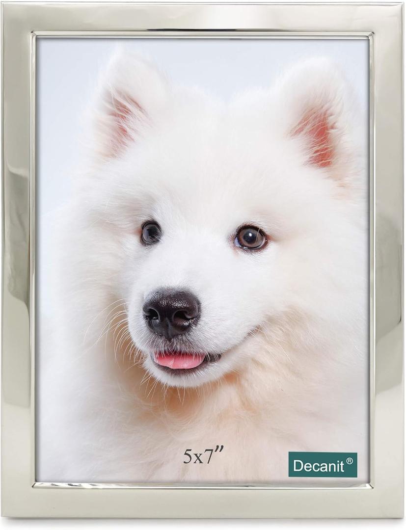 DECANIT 5x7 Picture Frames Silver Metal Photo Frames For Tabletop Display and Wall Decoration-Best Gifts For Family