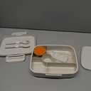 Bento Lunch Box, 5 Compartments Lunch Container for Kids/Adults with Snack cup, Wheat Fiber Eco-Friendly Double Insulated Boxes, Dishwasher and Microwave Safe, BPA-Free (White)