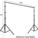 10ft x 8.5ft Adjustable Photography Backdrop Support System Photo Video Studio Muslin Background Stand Kit with Carry Bag