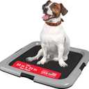 IRIS USA Pee Pad Holder for Dogs and Puppies, Potty Training Tray with Secured Latches, Non-Skid Feet, Leak Protection, Easy Clean Surface, Fits 22"x 22" Puppy Pads Size or Larger, Black/Gray