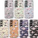 MOSNOVO Case for Samsung Galaxy S24 Plus, [Buffertech 6.6ft Military-Grade Drop Protection] [Anti Peel Off Tech] Clear TPU Bumper Phone Case Cover Design - Pink Sharks