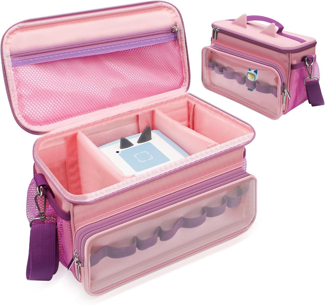 Sun3drucker Carrying Case for Toniebox 2/1,Carrying Travel Bag for Toniebox Starter Set and Tonie Figures, Toniebox 2 Audio Player Bundle Portable Storage Bag (Pink)