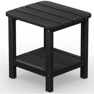 SERWALL Double Adirondack Side Table Rectangular End Table, Black (HIPS-1 pack)