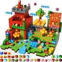 Goody King 200pcs Magnetic Blocks with Light Blocks, Educational Sensory Magnet Toy Gift, STEM Montessori Building Set for Kids Ages 3+, Creative Magnetic Cubes Construction Playset