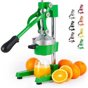 CO-Z Hand Press Juicer Machine, Manual Orange Juicer and Professional Citrus Juicer for Orange Juice Pom Lime Lemon Juice, Commercial Lemon Squeezer and Orange Crusher, Easy to Clean, Green