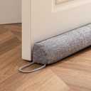 Sunolga 36" Linen Door Draft Stopper Blocks Hot and Cold Air with Removable Washable Cover for Bottom of Door, All-Season Seal for Noise, Wind, Door Sweep for Gaps Up to 3", Home Essentials, Gray