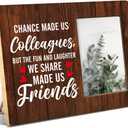 Colleague Gifts for Women Men, Rustic Chance Made Us Colleagues Wood Picture Frame, Retirement Leaving Going Away Gifts for Work Bestie Coworkers Colleague, Display Photo 4 x 6 Inch