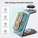 Meifigno Watch Charger Stand for Pixel Watch 3/2/Fitbit Versa 4/3/sense 2/Sense (Not for Pixel Watch1/4), 3 in 1 Aluminum Alloy Pixel Charger Designed for Google Pixel 10 Pro XL/9/9a/8/7, for Buds