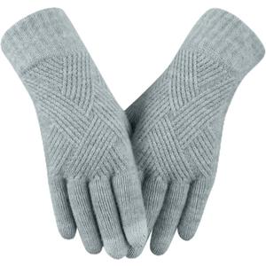 Winter Gloves for Women Touch Screen Thermal Soft Lining Elastic Knit Warm Gloves for Cold Weather