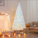 LED Snowflake Decor Pre-Lit Fiber Optic Christmas Tree - 180cm